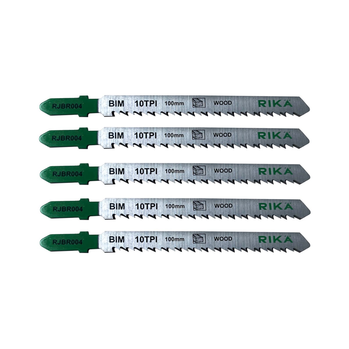 Rikä 100mm 10 TPI Bi-Metal Hardwood Jigsaw Blades - Pack of 5 - Type T101BRF